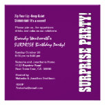 Grape Purple Modern SURPRISE Birthday Template Custom Invitations