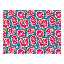 Grapefruit Slices Pattern Post Cards