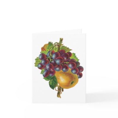 Grapes and A Pear Notecards by vintagegiftmall