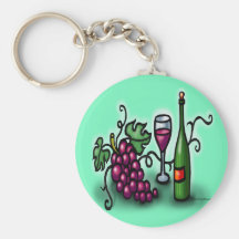 Grapes n Wine Keychain