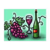 Grapes n Wine Postcard