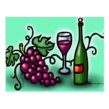 Grapes n Wine Postcard