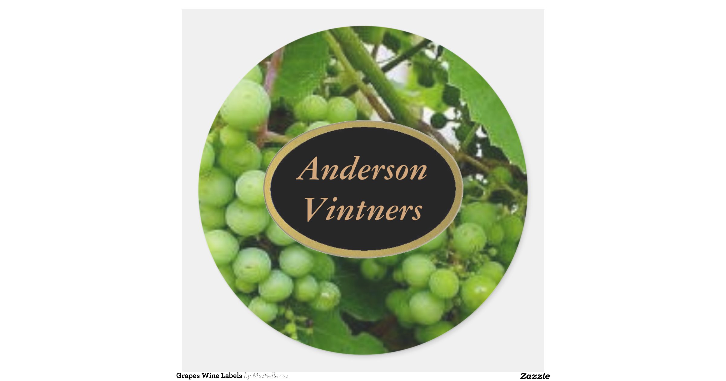 Grapes Wine Labels Round Sticker Zazzle