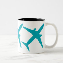 Graphic Aeroplane in Blue Coffee Mug