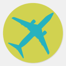 Graphic Aeroplane in Blue Sticker