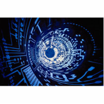 Graphic computer circuit tunnel acrylic cut outs