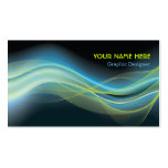 Graphic Designer Business Card blue lime wave