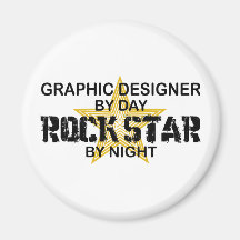 Graphic Designer Rock Star Fridge Magnet