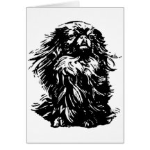 Graphic Pekingese Greeting Card