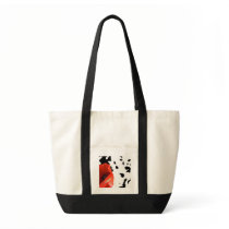 Graphic poppy canvas bag