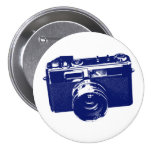Graphic Retro Camera Design in Blue Pin