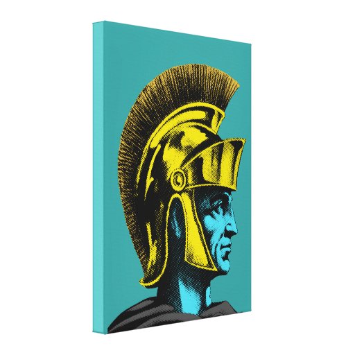 Graphic Roman Gladiator Stretched Canvas Print