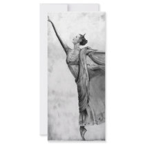 Graphite Ballerina Dancer Ballet Rack Card Design