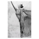 Graphite Ballerina Dancer Ballet Stationery Paper