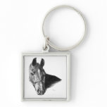 Graphite Horse Head Keychains