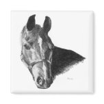 Graphite Horse Head Refrigerator Magnet