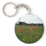 Grass and Poppy Field Keychain