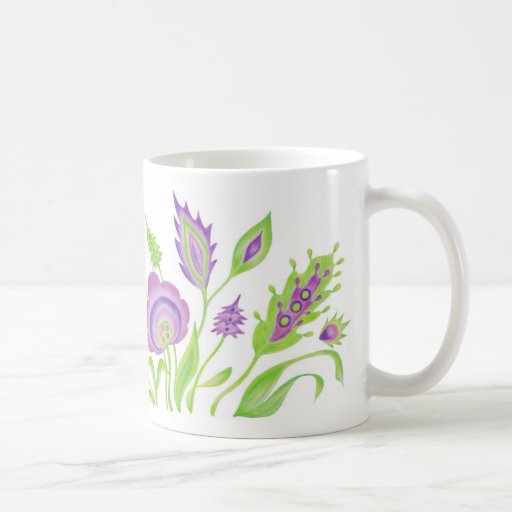 Grass & Flowers (hand-drawn) Coffee Mug