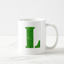 Grass Stencil Monogram Mugs