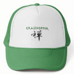 Grasshopper with "Zen" symbol hats