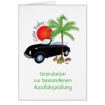 Gratulation zur Autofahrprüfung Karte