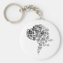 Grau Verlauf Doggenkopf Keychains