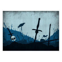 Graveyard Invitation Reminder Notecard Business Card Templates