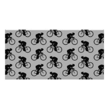 Gray and Black Bicycle Pattern. Photo Card Template