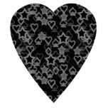 Gray and Black Heart. Patterned Heart Design. Photo Cutouts