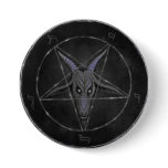 Gray Baphomet Round Button