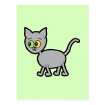 Gray Cat with Odd Eyes. postcards