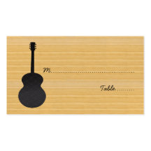 Gray Country Guitar Place Card Business Card