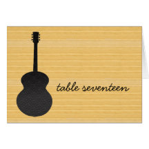 Gray Country Guitar Table Number Card