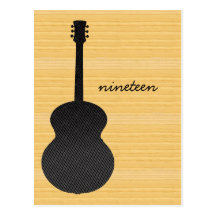Gray Country Guitar Table Number Postcard