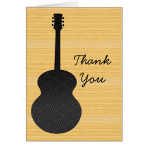 Gray Country Guitar Thank You Card