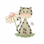 Gray Kitty w/ Flower Cut Out