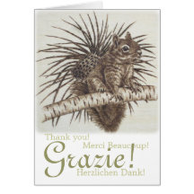 Grazie! Scoiattolino  Multilingual Thanks Squirrel Card