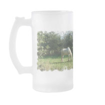 Grazing White Horse Frosted Beer Mug