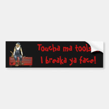 Grease Monkey Customised Toolbox Sticker (Red) Bumper Sticker