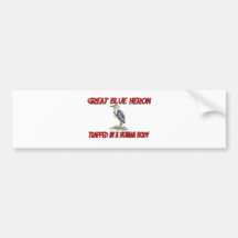 Great Blue Heron trapped in a human body Bumper Stickers