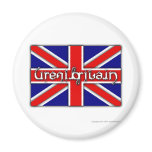 'Great Britain' ambigram on a British flag magnets