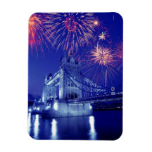 Great Britain, London. Fireworks over the Tower Rectangular Magnets