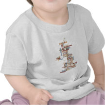 Great Britain UK County Text Map Tee Shirt