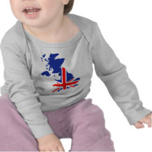 Great Britain UK map flag T Shirt