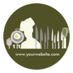 Great Chef Cooking Set Round Sticker