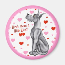 Great Dane Black Kiss Fridge Magnets