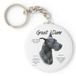 Great Dane (blue) History Design keychains
