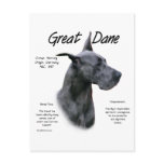 Great Dane (blue) History Design postcards