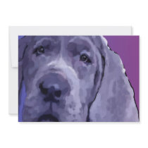 Great Dane Blue Puppy Face Cards Invitation