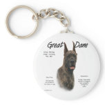 Great Dane (brindle) History Design keychains